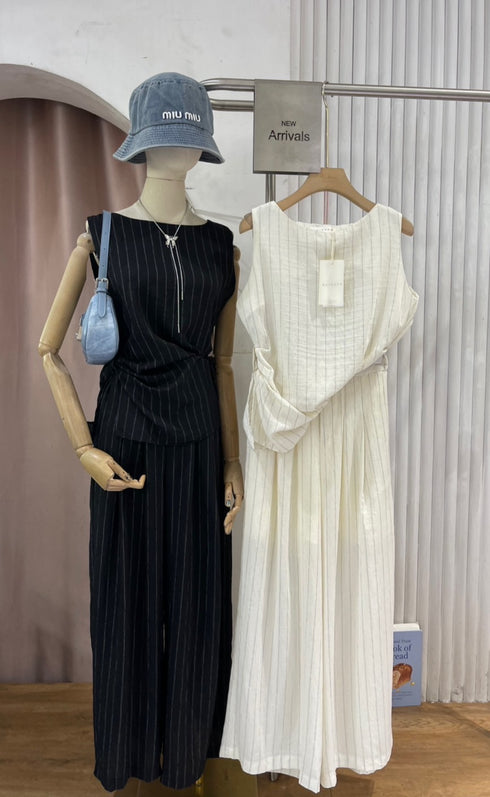 Two Piece Sleeveless Shirt with Trouser